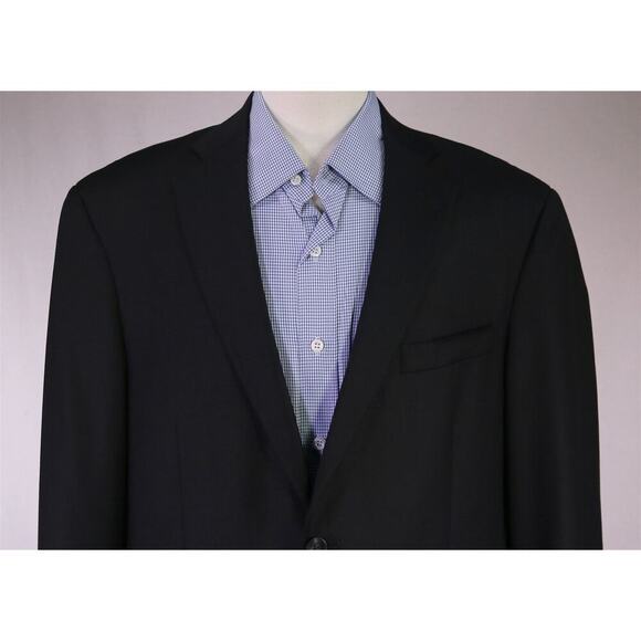 Hart Schaffner Marx Current Solid Black 2-Btn Wool Blazer Jacket 42R - Picture 3 of 9